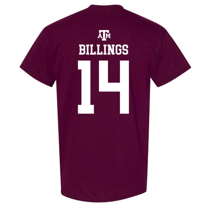 Texas A&M - NCAA Baseball : Luke Billings - Maroon Out 2026 T-Shirt-1