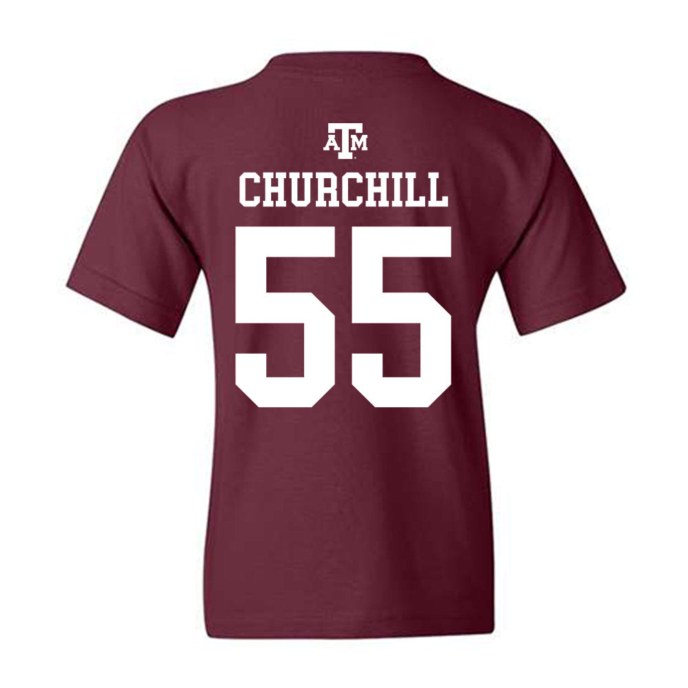 Texas A&M - NCAA Women's Soccer : Ireland Churchill - Maroon Out 2026 Youth T-Shirt-1
