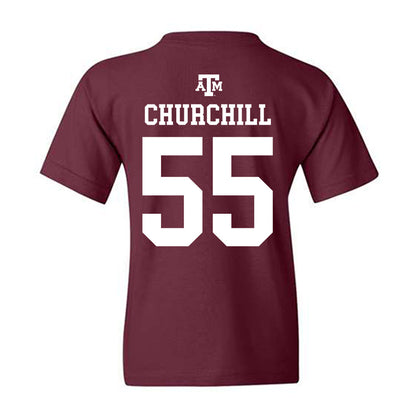 Texas A&M - NCAA Women's Soccer : Ireland Churchill - Maroon Out 2026 Youth T-Shirt-1