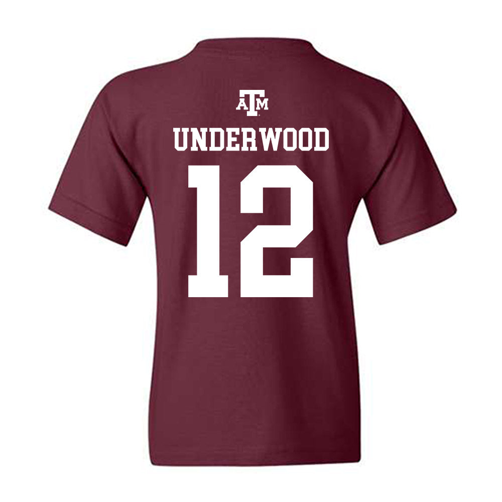 Texas A&M - NCAA Women's Volleyball : Ava Underwood - Maroon Out 2026 Youth T-Shirt-1