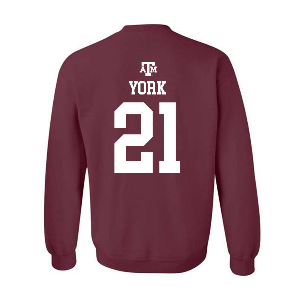 Texas A&M - NCAA Football : Taurean York - Maroon Out 2026 Crewneck Sweatshirt-1