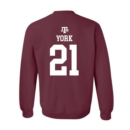 Texas A&M - NCAA Football : Taurean York - Maroon Out 2026 Crewneck Sweatshirt-1