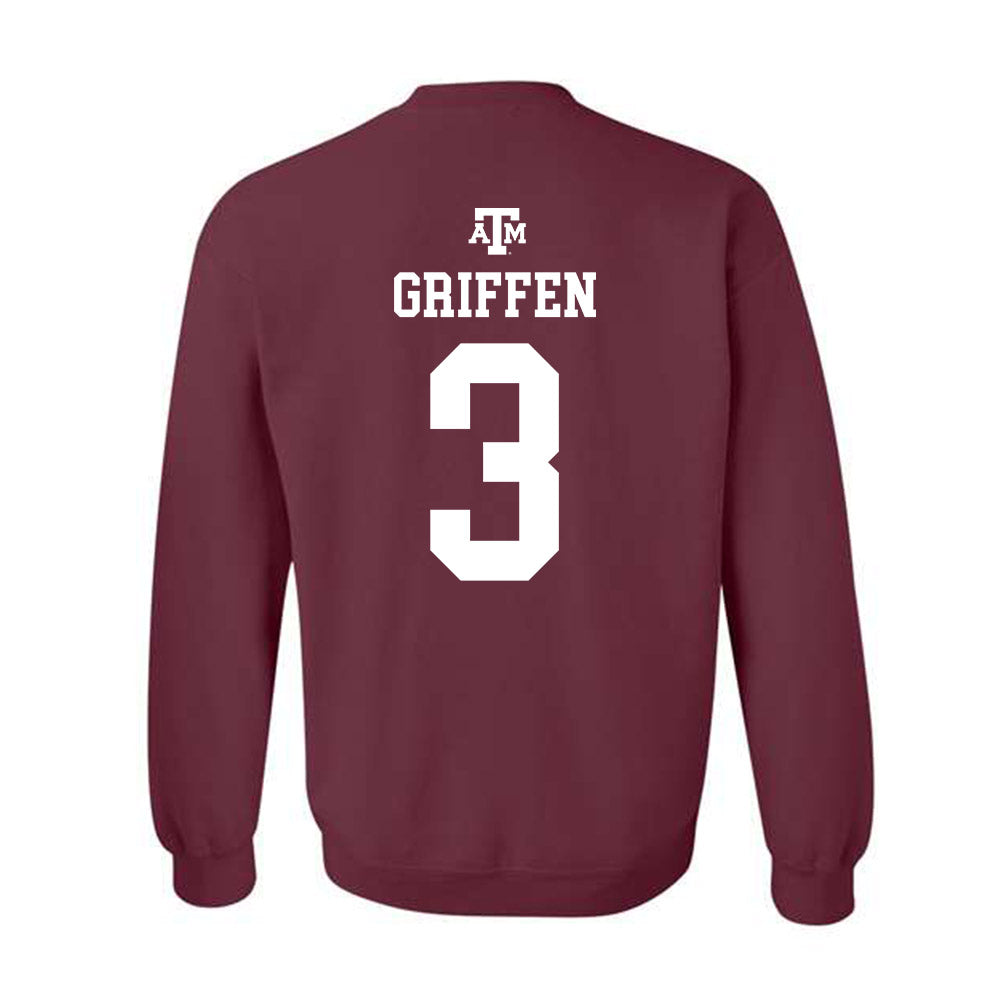 Texas A&M - NCAA Men's Basketball : Rylan Griffen - Maroon Out 2026 Crewneck Sweatshirt-1