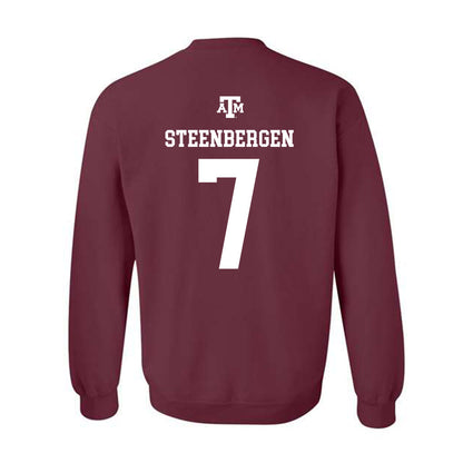 Texas A&M - NCAA Women's Basketball : Pien Steenbergen - Maroon Out 2026 Crewneck Sweatshirt-1