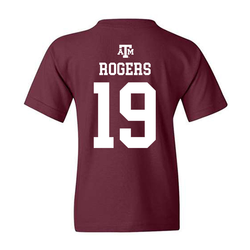Texas A&M - NCAA Football : Bravion Rogers - Maroon Out 2026 Youth T-Shirt-1