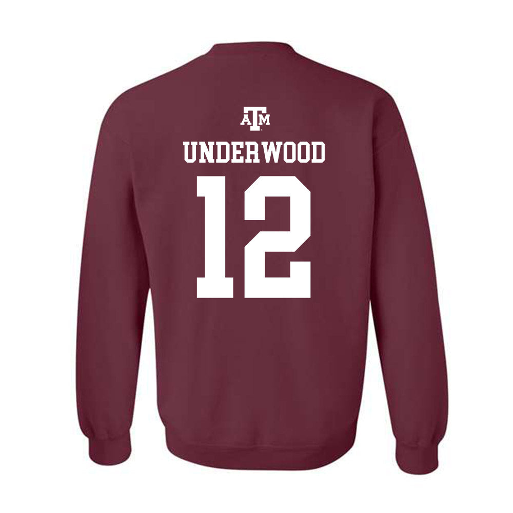 Texas A&M - NCAA Women's Volleyball : Ava Underwood - Maroon Out 2026 Crewneck Sweatshirt-1