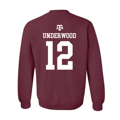 Texas A&M - NCAA Women's Volleyball : Ava Underwood - Maroon Out 2026 Crewneck Sweatshirt-1