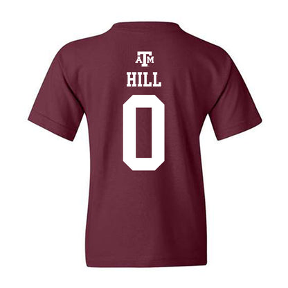 Texas A&M - NCAA Men's Basketball : Marcus Hill - Maroon Out 2026 Youth T-Shirt-1