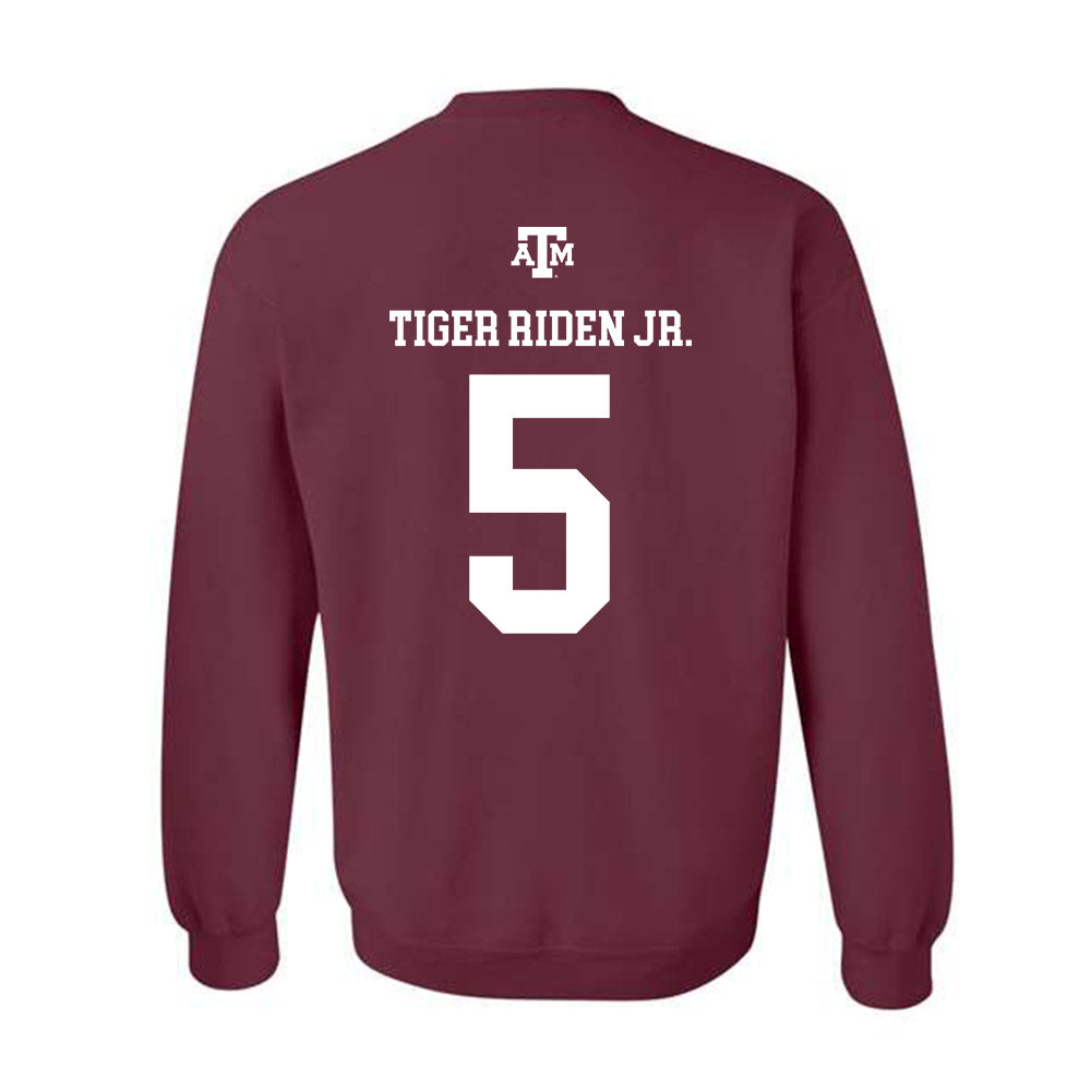 Texas A&M - NCAA Football : Deondrae Tiger Riden Jr. - Maroon Out 2026 Crewneck Sweatshirt-1