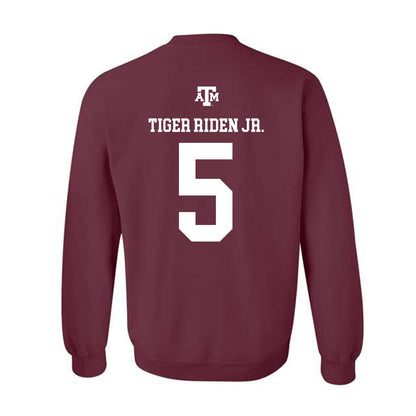 Texas A&M - NCAA Football : Deondrae Tiger Riden Jr. - Maroon Out 2026 Crewneck Sweatshirt-1
