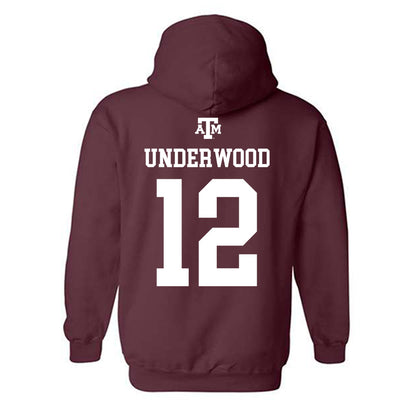 Texas A&M - NCAA Women's Volleyball : Ava Underwood - Maroon Out 2026 Hooded Sweatshirt-1