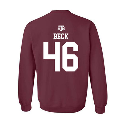 Texas A&M - NCAA Football : Qui Beck - Maroon Out 2026 Crewneck Sweatshirt-1