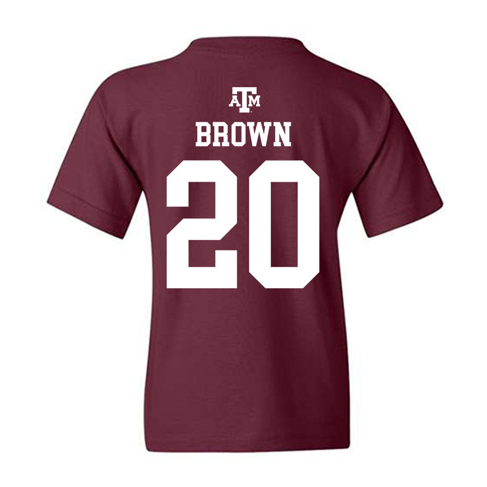 Texas A&M - NCAA Football : Michael Brown - Maroon Out 2026 Youth T-Shirt-1
