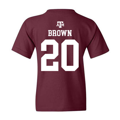 Texas A&M - NCAA Football : Michael Brown - Maroon Out 2026 Youth T-Shirt-1
