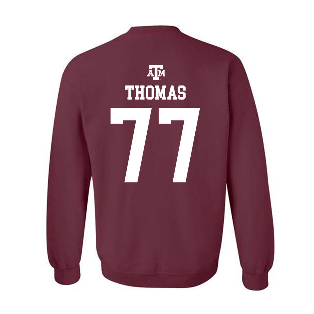 Texas A&M - NCAA Football : Tyler Thomas - Maroon Out 2026 Crewneck Sweatshirt-1
