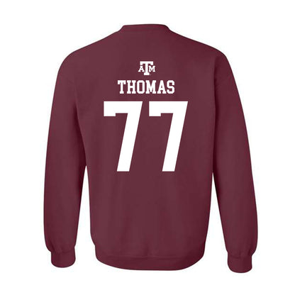 Texas A&M - NCAA Football : Tyler Thomas - Maroon Out 2026 Crewneck Sweatshirt-1