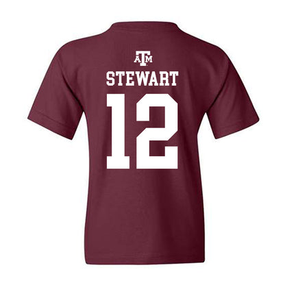 Texas A&M - NCAA Baseball : Joshua Stewart - Maroon Out 2026 Youth T-Shirt-1
