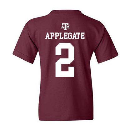 Texas A&M - NCAA Women's Volleyball : Addi Applegate - Maroon Out 2026 Youth T-Shirt-1