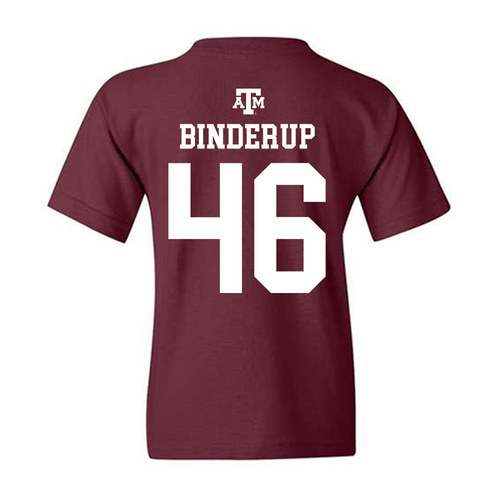 Texas A&M - NCAA Baseball : Blake Binderup - Maroon Out 2026 Youth T-Shirt-1