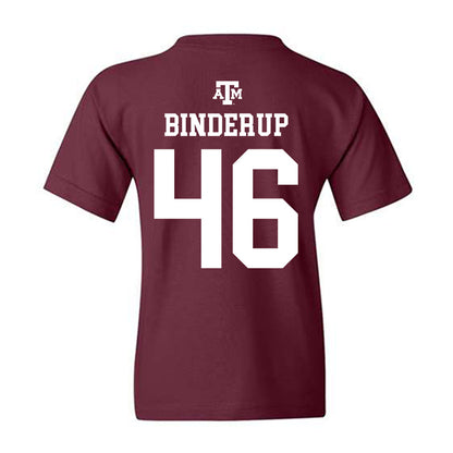 Texas A&M - NCAA Baseball : Blake Binderup - Maroon Out 2026 Youth T-Shirt-1