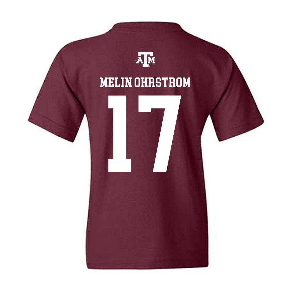 Texas A&M - NCAA Football : Theo Melin Ohrstrom - Maroon Out 2026 Youth T-Shirt-1