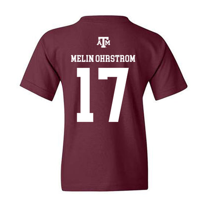 Texas A&M - NCAA Football : Theo Melin Ohrstrom - Maroon Out 2026 Youth T-Shirt-1