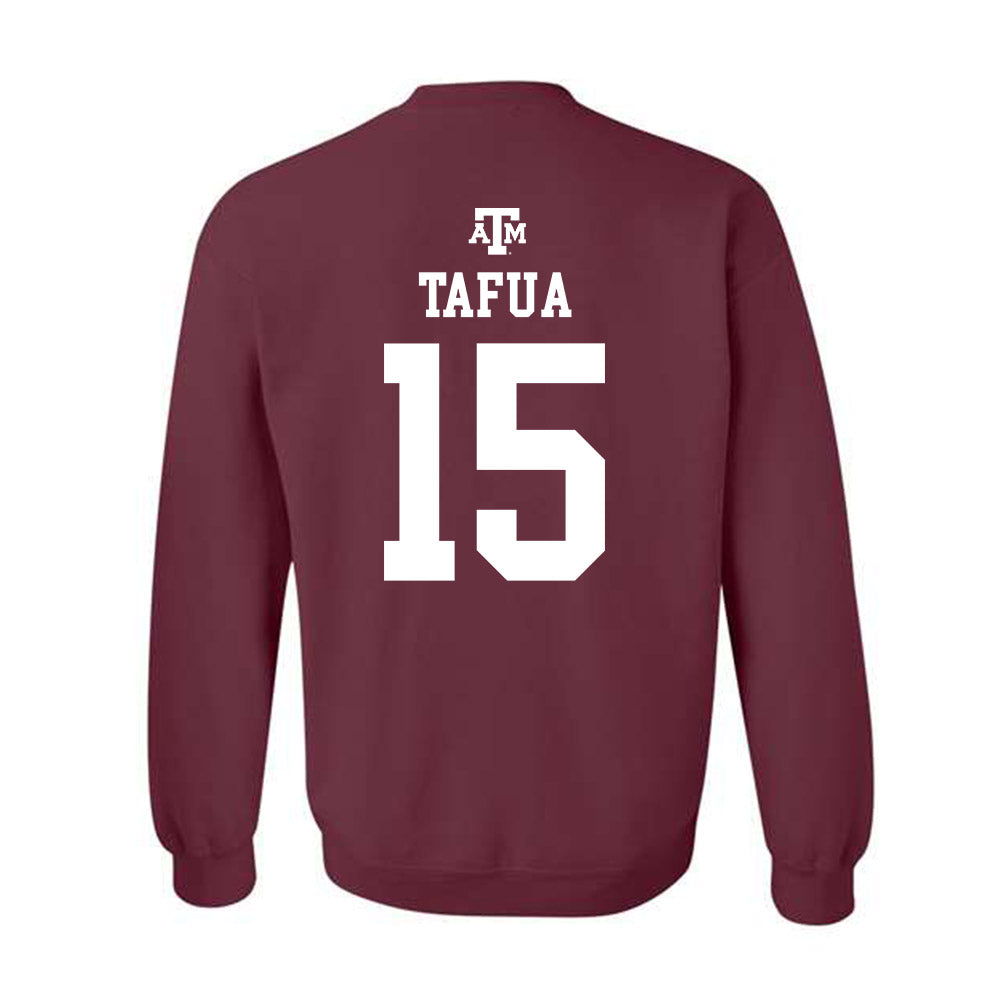 Texas A&M - NCAA Football : Caleb Tafua - Maroon Out 2026 Crewneck Sweatshirt-1