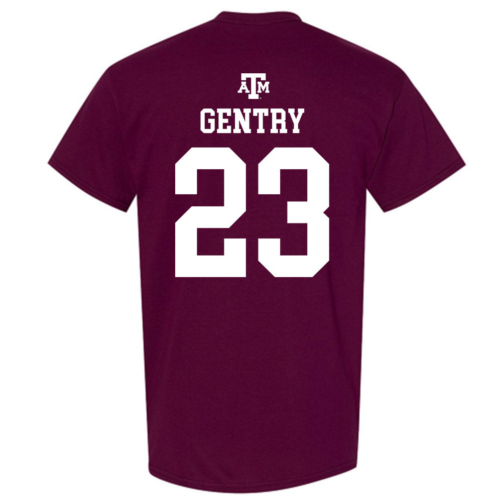 Texas A&M - NCAA Women's Basketball : Gianna Gentry - Maroon Out 2026 T-Shirt-1