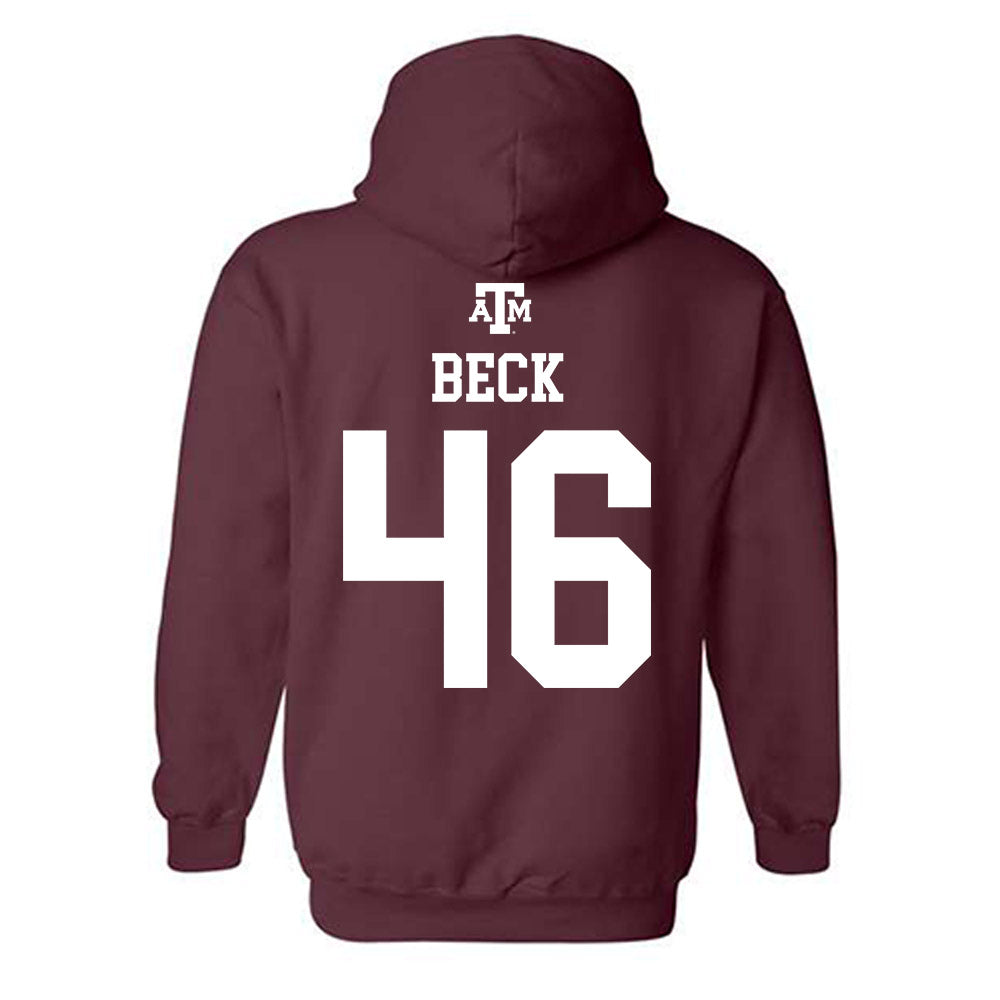 Texas A&M - NCAA Football : Qui Beck - Maroon Out 2026 Hooded Sweatshirt-1