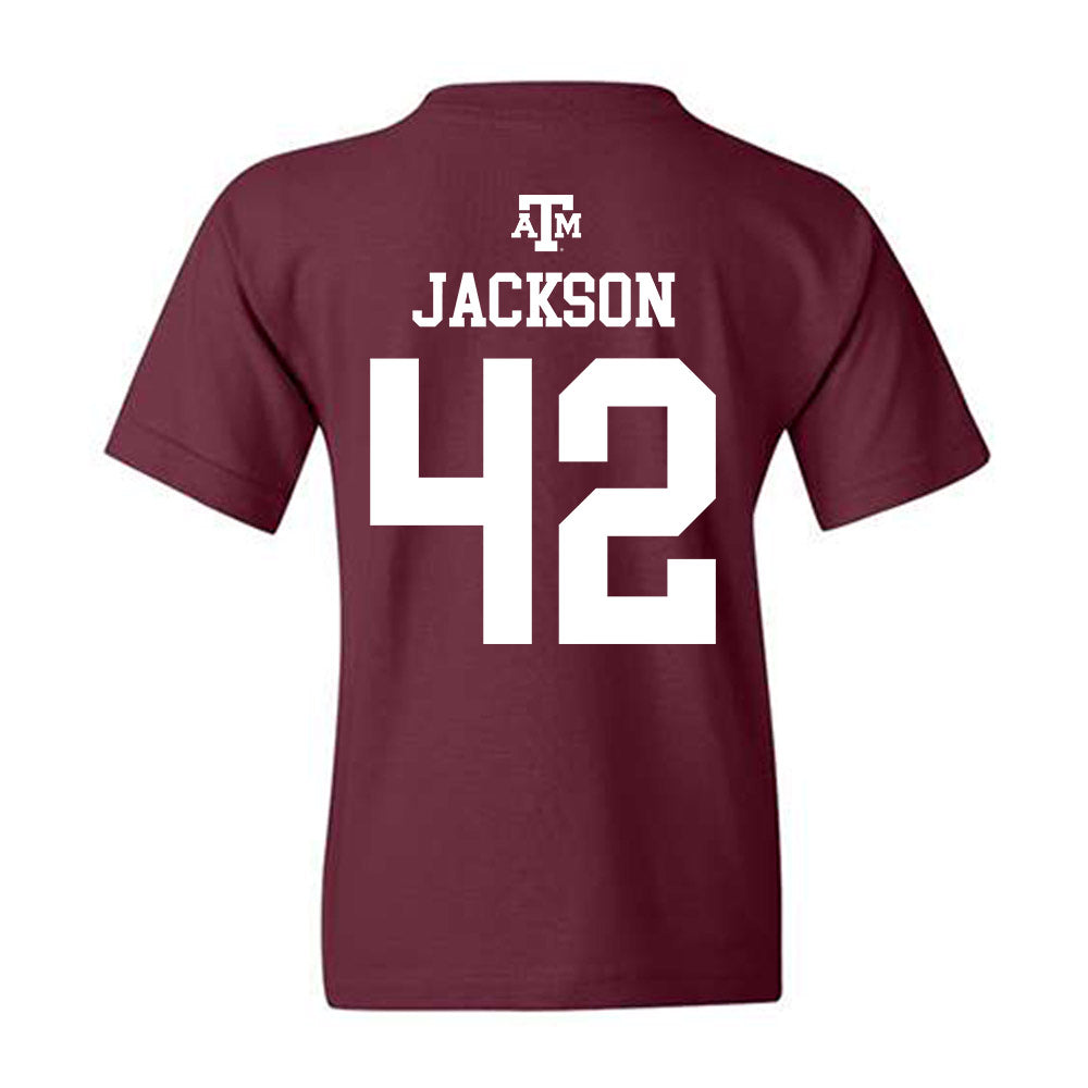 Texas A&M - NCAA Football : Kendall Jackson - Maroon Out 2026 Youth T-Shirt-1