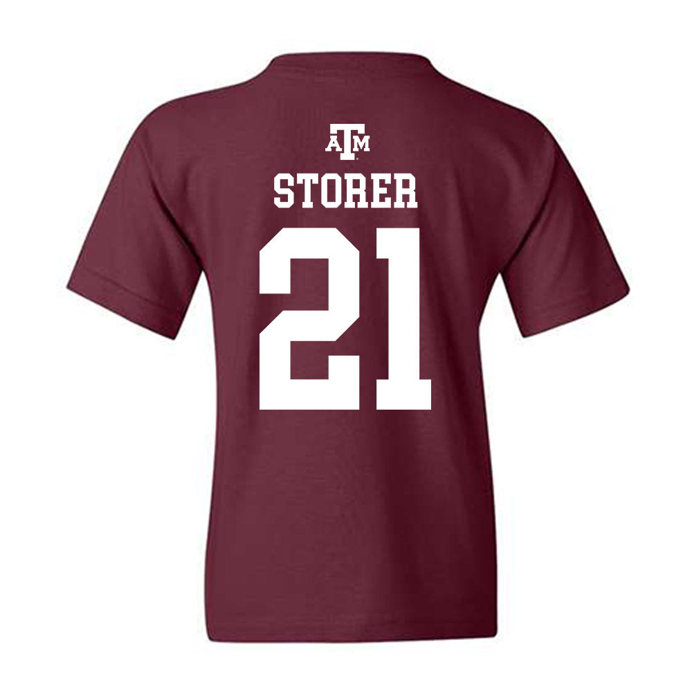 Texas A&M - NCAA Women's Soccer : Holly Storer - Maroon Out 2026 Youth T-Shirt-1