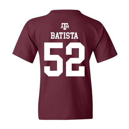 Texas A&M - NCAA Baseball : Elijah Batista - Maroon Out 2026 Youth T-Shirt-1