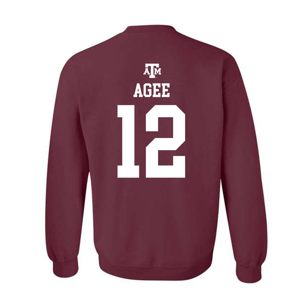 Texas A&M - NCAA Men's Basketball : Rashaun Agee - Maroon Out 2026 Crewneck Sweatshirt-1