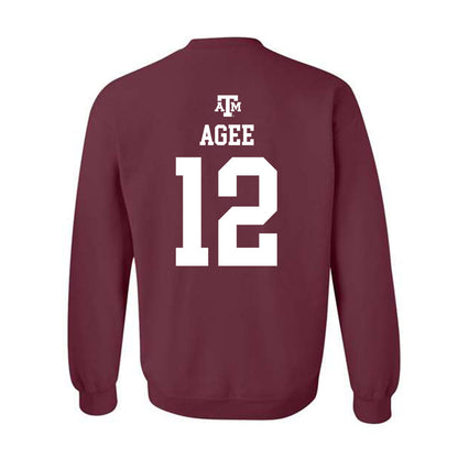 Texas A&M - NCAA Men's Basketball : Rashaun Agee - Maroon Out 2026 Crewneck Sweatshirt-1