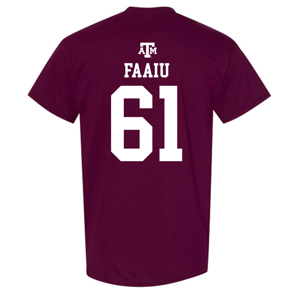 Texas A&M - NCAA Football : Kolinu'u Faaiu - Maroon Out 2026 T-Shirt-1