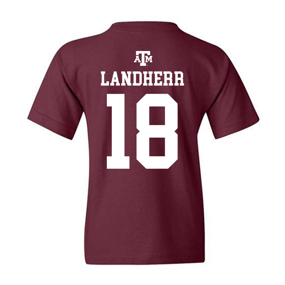 Texas A&M - NCAA Women's Soccer : Lucy Landherr - Maroon Out 2026 Youth T-Shirt-1