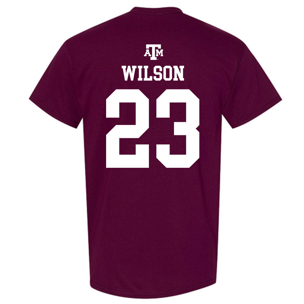 Texas A&M - NCAA Baseball : Jorian Wilson - Maroon Out 2026 T-Shirt-1