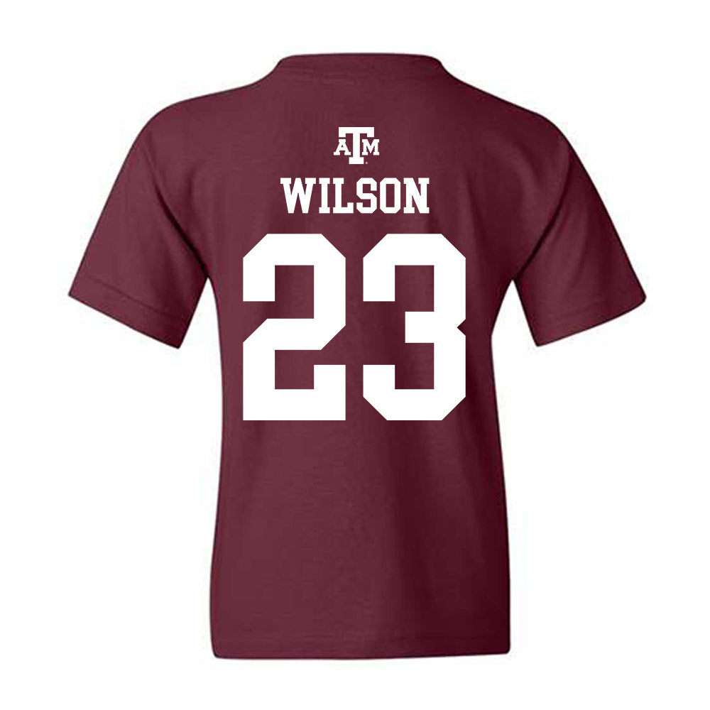 Texas A&M - NCAA Baseball : Jorian Wilson - Maroon Out 2026 Youth T-Shirt-1