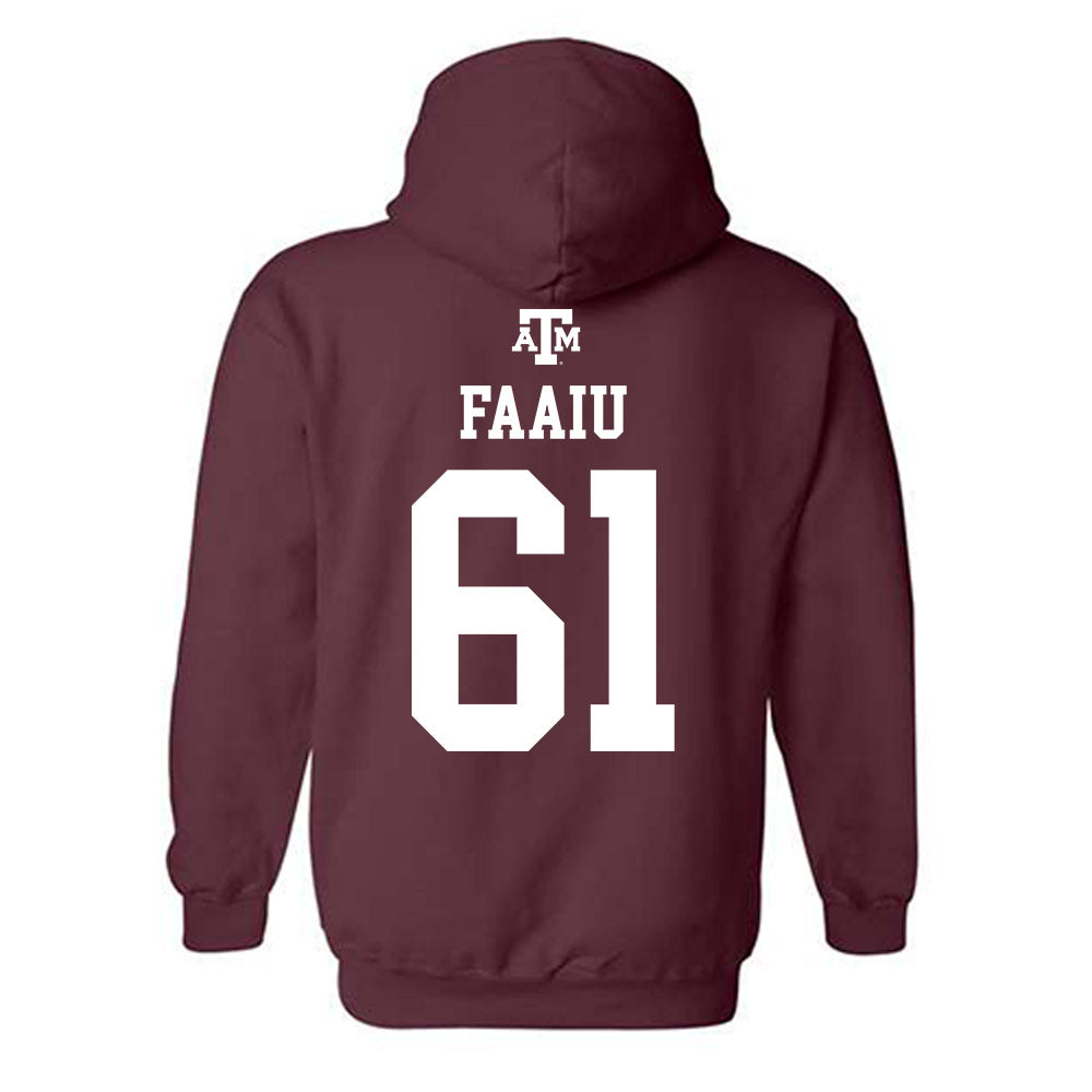 Texas A&M - NCAA Football : Kolinu'u Faaiu - Maroon Out 2026 Hooded Sweatshirt-1