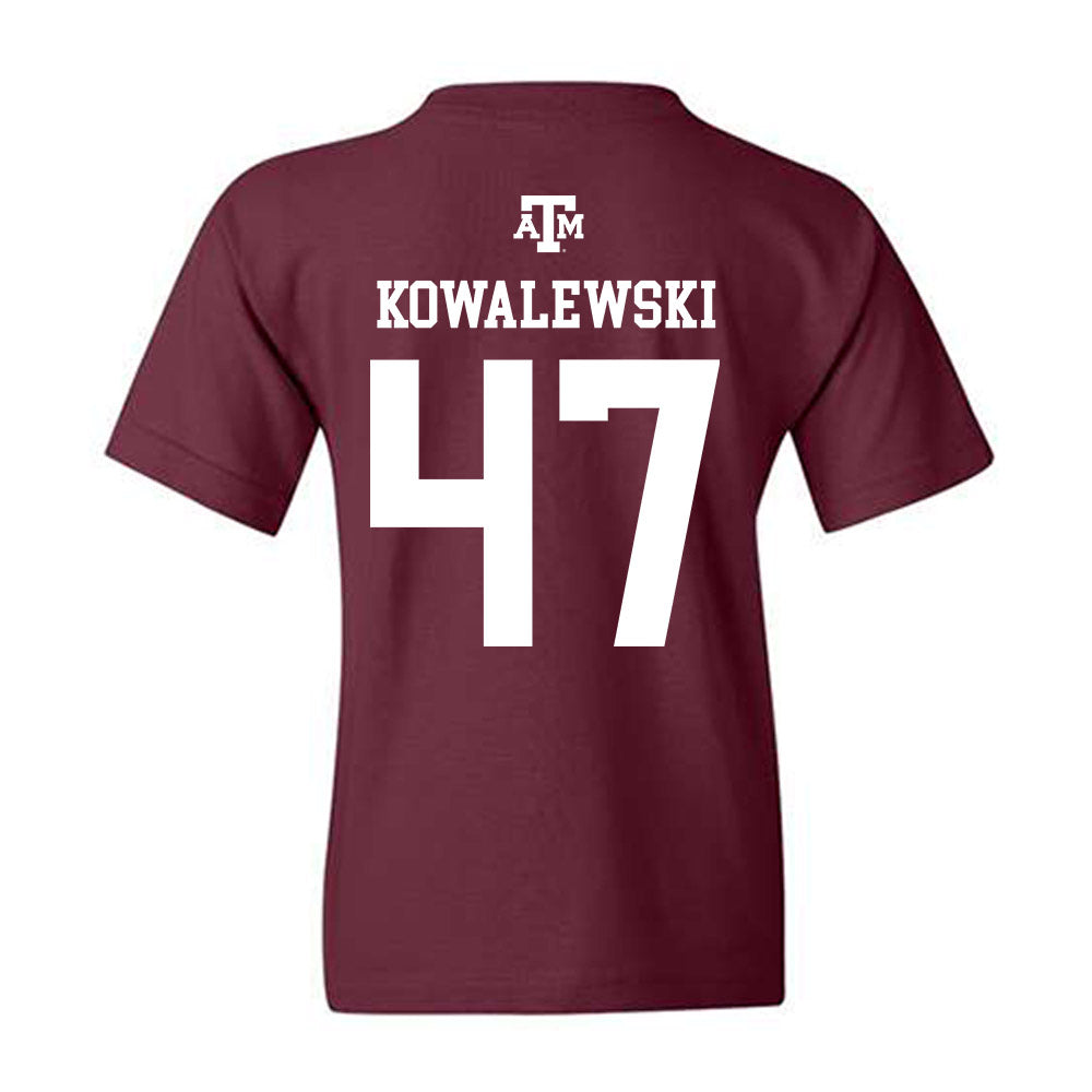 Texas A&M - NCAA Softball : Ariel Kowalewski - Maroon Out 2026 Youth T-Shirt-1