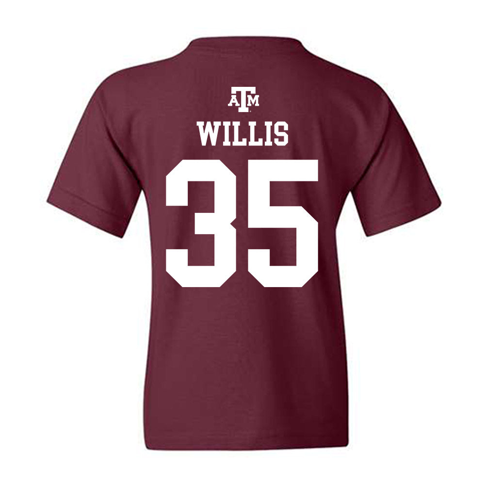Texas A&M - NCAA Football : Isaiah Willis - Maroon Out 2026 Youth T-Shirt-1