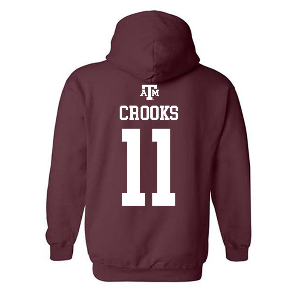 Texas A&M - NCAA Women's Soccer : Riley Crooks - Maroon Out 2026 Hooded Sweatshirt-1