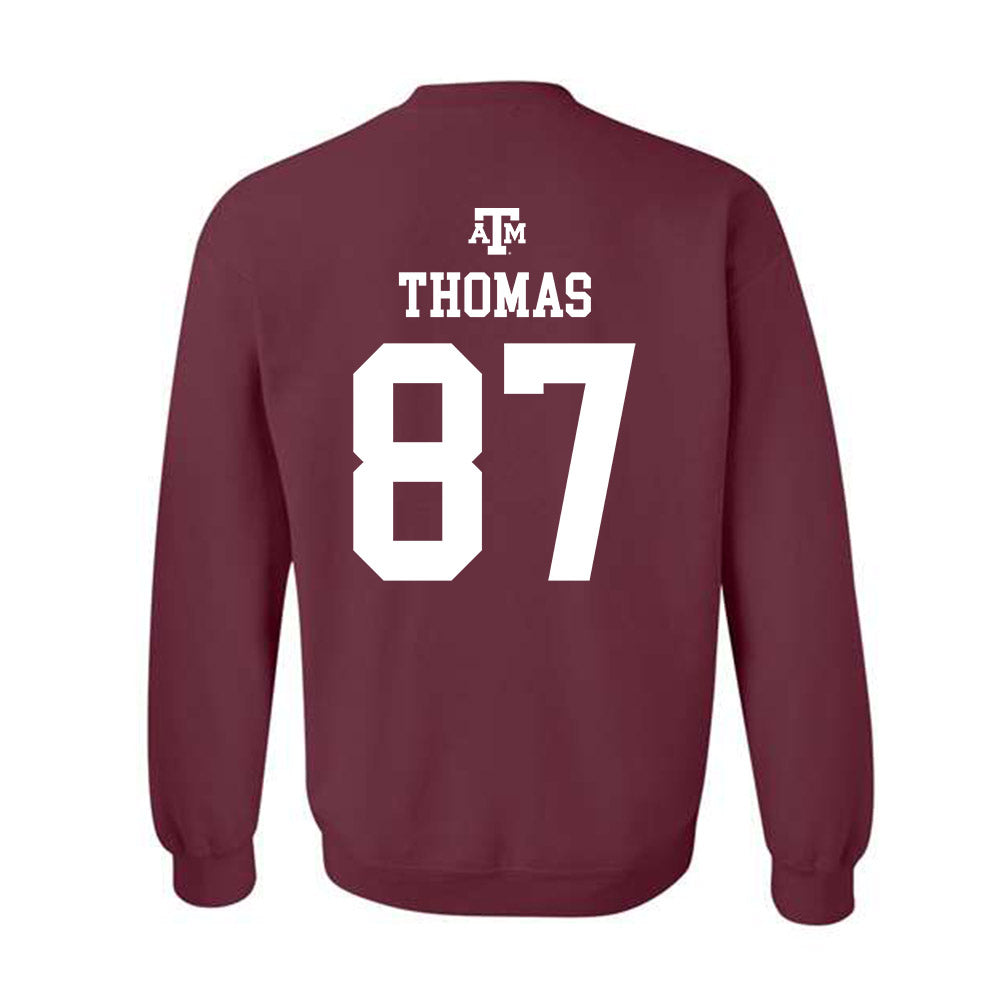 Texas A&M - NCAA Football : Houston Thomas - Maroon Out 2026 Crewneck Sweatshirt-1