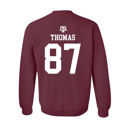 Texas A&M - NCAA Football : Houston Thomas - Maroon Out 2026 Crewneck Sweatshirt-1