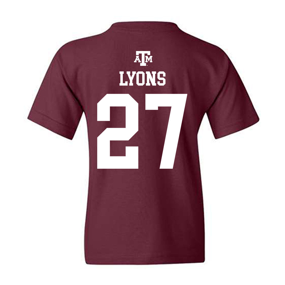 Texas A&M - NCAA Baseball : Gavin Lyons - Maroon Out 2026 Youth T-Shirt-1
