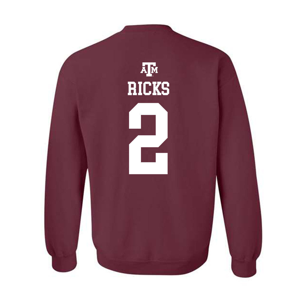 Texas A&M - NCAA Football : Dezz Ricks - Maroon Out 2026 Crewneck Sweatshirt-1