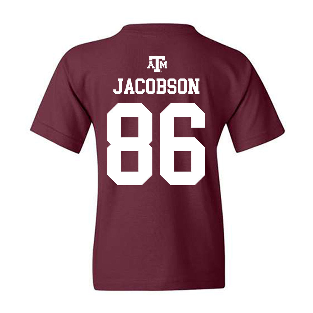 Texas A&M - NCAA Football : Evan Jacobson - Maroon Out 2026 Youth T-Shirt-1