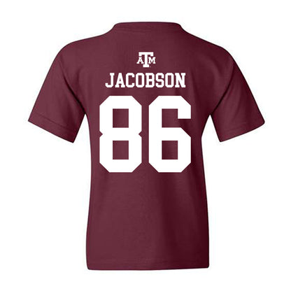 Texas A&M - NCAA Football : Evan Jacobson - Maroon Out 2026 Youth T-Shirt-1