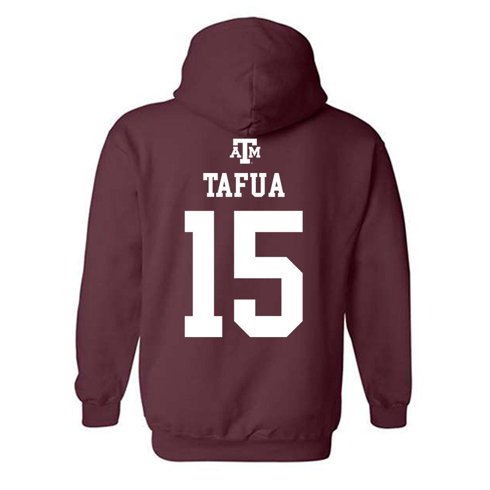Texas A&M - NCAA Football : Caleb Tafua - Maroon Out 2026 Hooded Sweatshirt-1