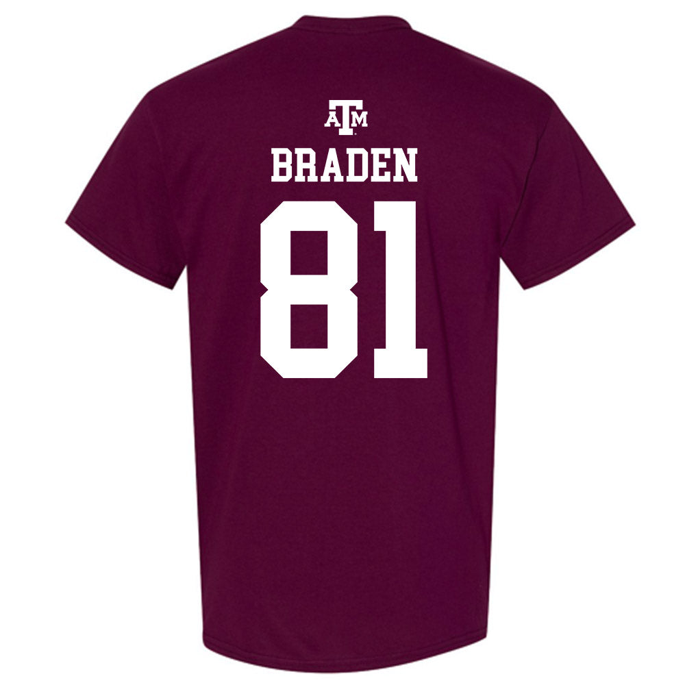 Texas A&M - NCAA Football : Luke Braden - Maroon Out 2026 T-Shirt-1